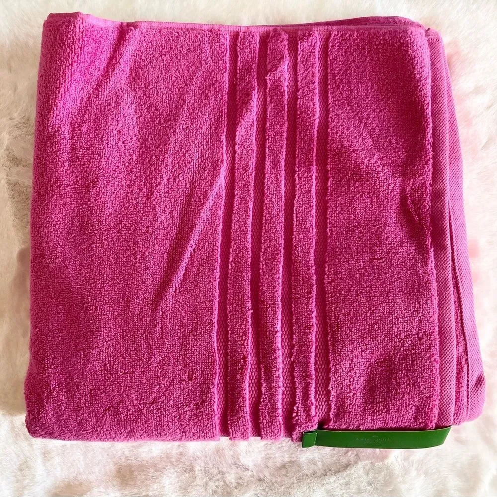 NWT Kate Spade Bath Towel Pink Magenta Terry Cotton